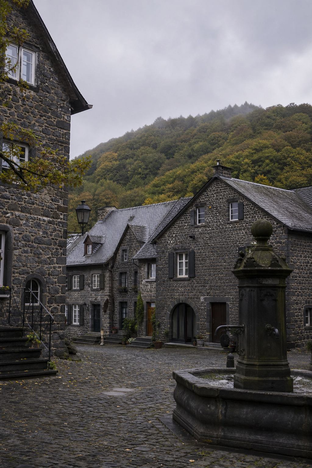 Steinernes Dorf mit Schieferdach in der Vulkaneifel